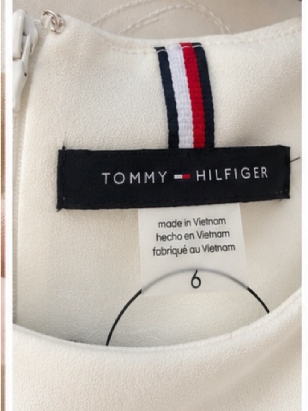 Tommy Hilfiger Beige, White & Pink Striped Short-Sleeve Mini Dress - Picture 5 of 6